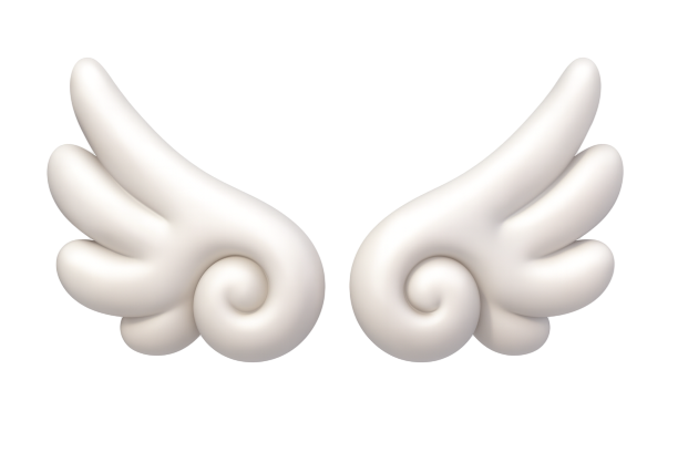 white 3d wings